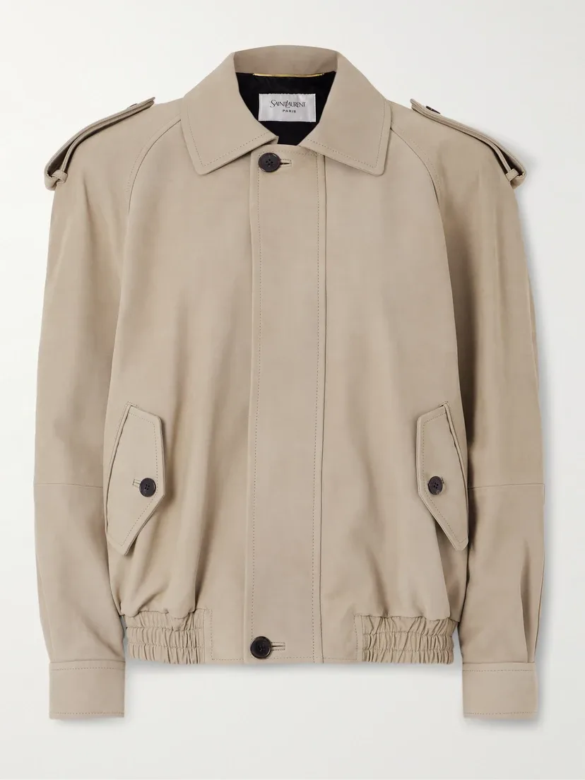 Куртка из нубука SAINT LAURENT, серый
