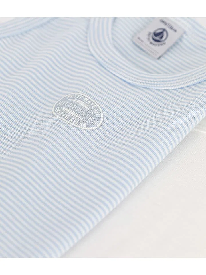 Набор из 2 подгузников Petit Bateau, голубой/белый — фото 3
