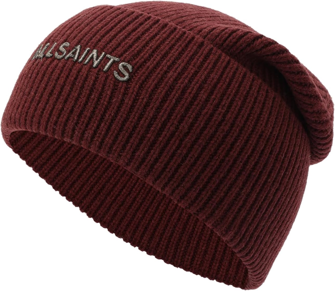 

Женская ребристая шапка-бини AllSaints Underground, Truffle Red