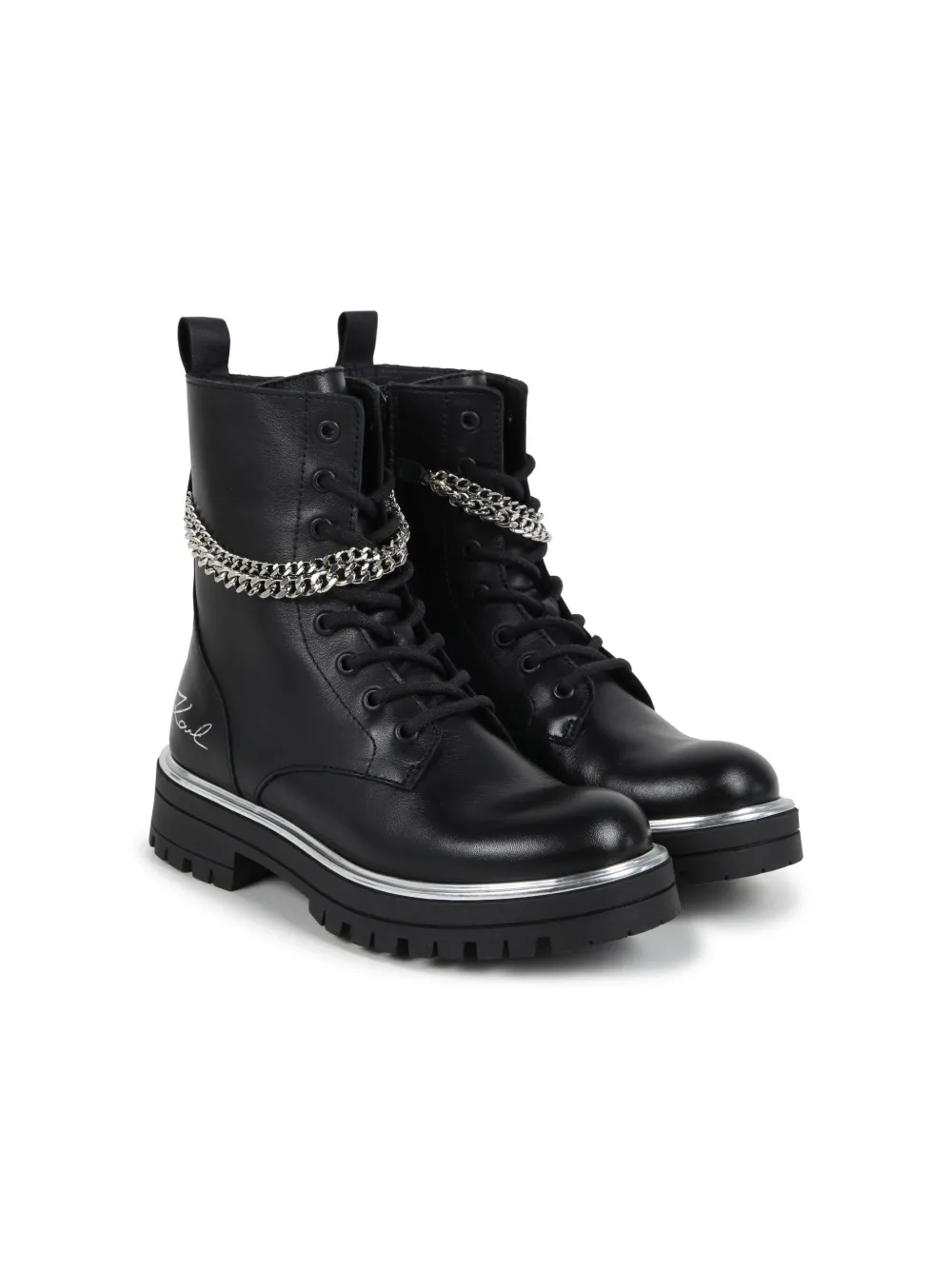 

Ботинки с цепочкой KARL LAGERFELD KIDS, черный