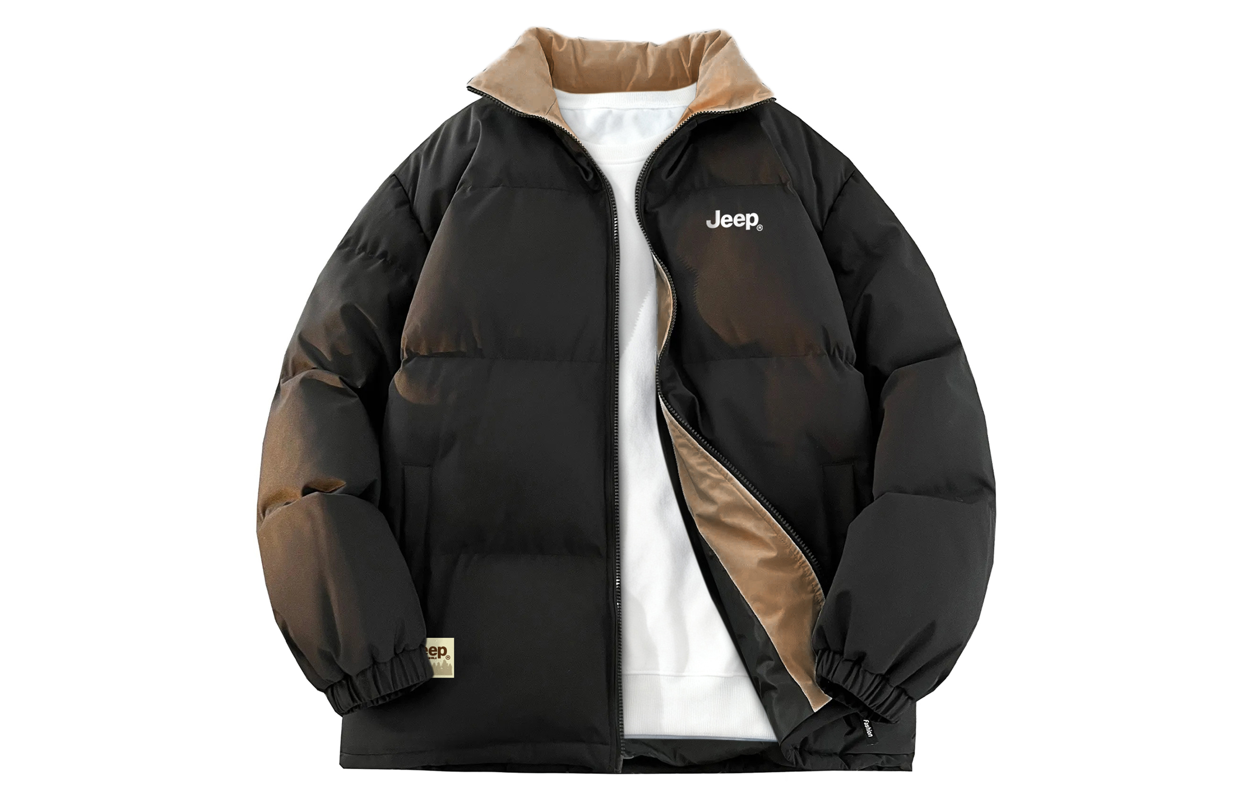 

Пуховик Unisex Stand Collar Moderate Padded Jeep, pure черный