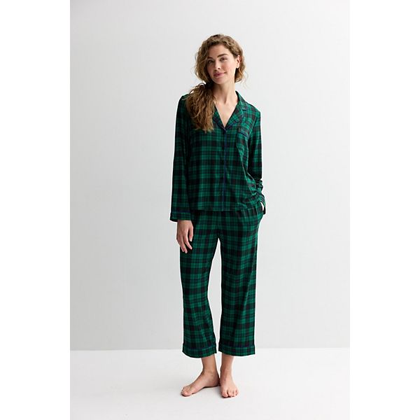 

Женский комплект пижамы с длинным рукавом и вырезом Draper James, Angie Plaid