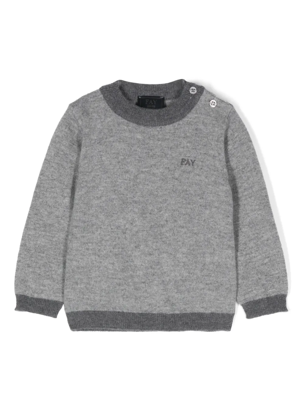 

Свитер с вышитым логотипом Fay Kids, серый