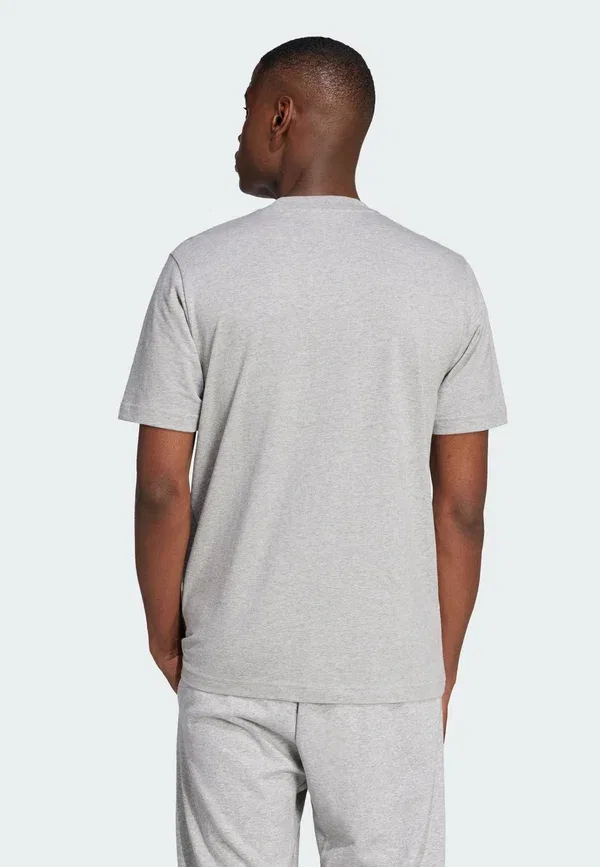 Футболка Adidas Sportswear Essentials big logo single print t-shirt, средне-серый меланж черный — фото 2
