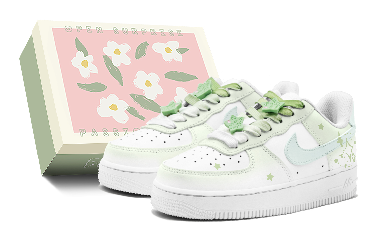 

Nike Air Force 1 Air Force 1 Dreamy Forest Мужские низкие скейтбордские кроссовки зеленые белые