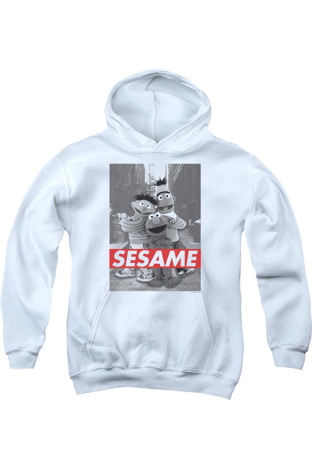 

Sesame Street худи с начесом Sesame Youth Gildan, белый
