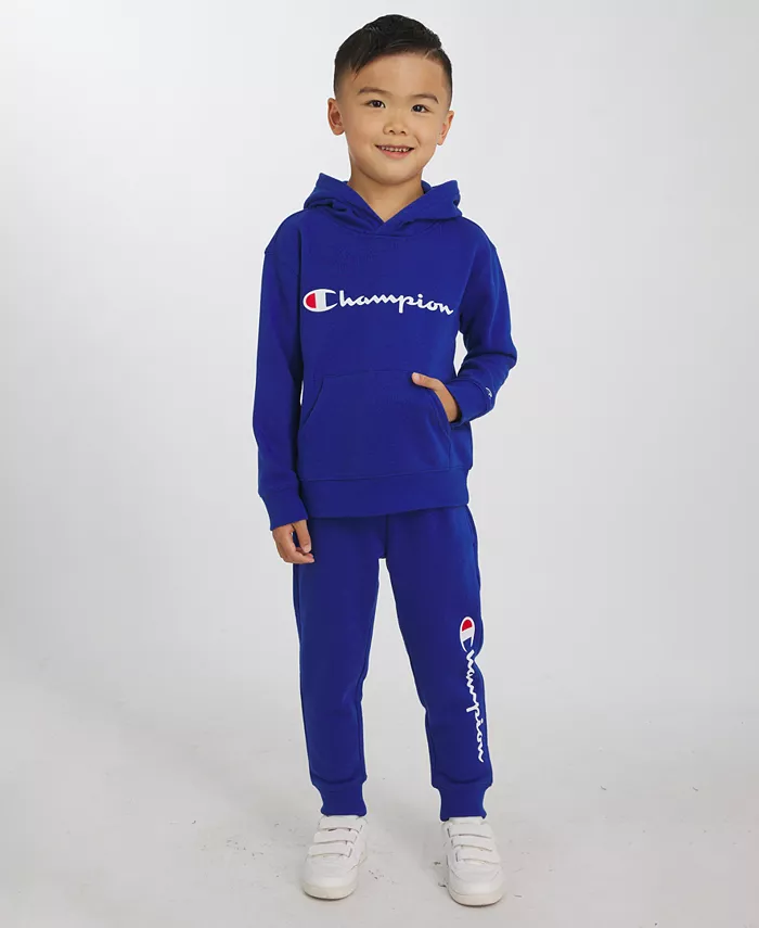 

Мальчики 4T-7 комплект из 3 предметов: футболка, худи и джоггеры Champion, зеленый