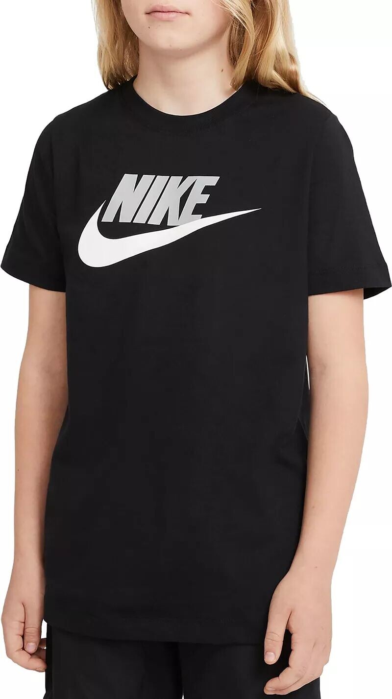 

Хлопковая футболка Nike Sportswear для мальчиков, черный
