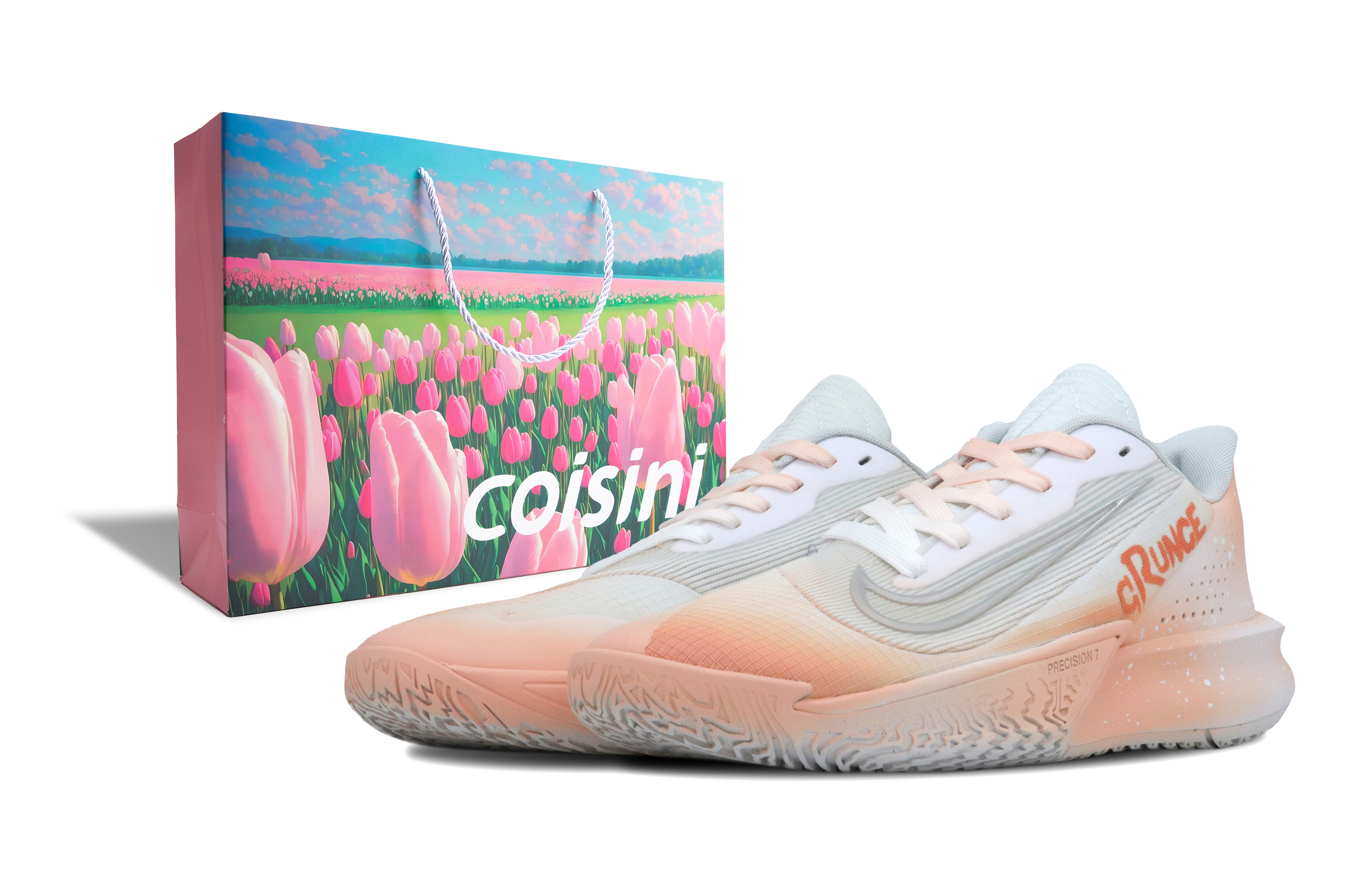 

Nike Баскетбольные кроссовки Precision 7 Low Top мужские, цвет вишневый, розовый, белый