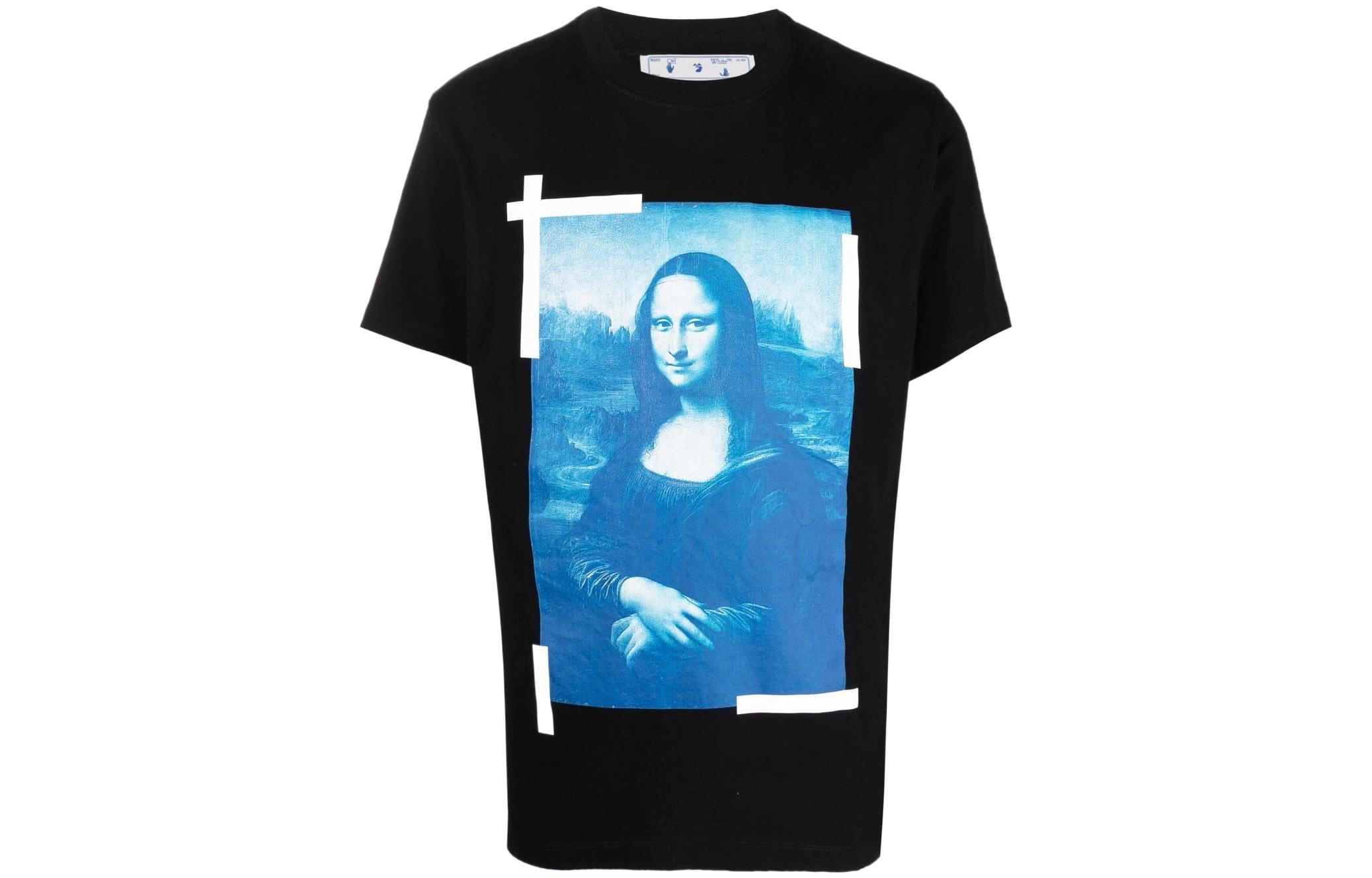 

Футболка мужская Off-White Monalisa, черный / синий