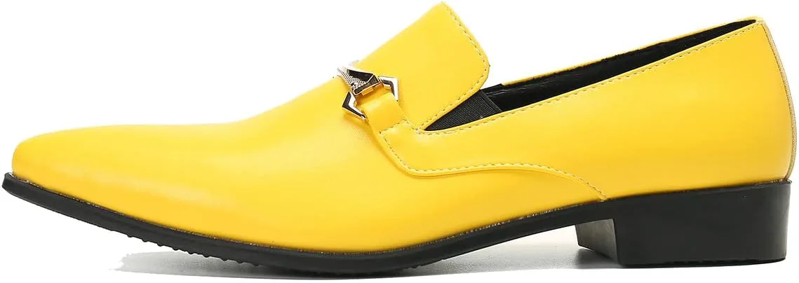 

Мужские лоферы Santimon, слипоны, повседневные и деловые, пенни-лоферы, для выпускного, свадьбы, смокинга, летние с золотой цепочкой, праздничная обувь для парней, желтый