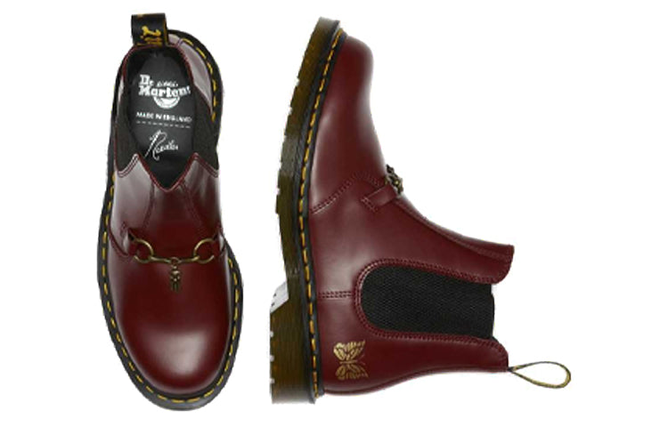 Мужские ботинки челси Dr.Martens 2976 с декоративной пряжкой, вишнево-красный — фото 4