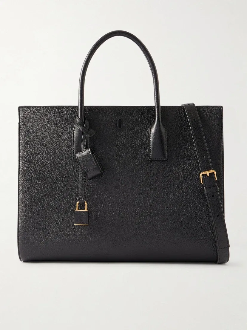 Сумка через плечо из фактурной кожи SAINT LAURENT, черный