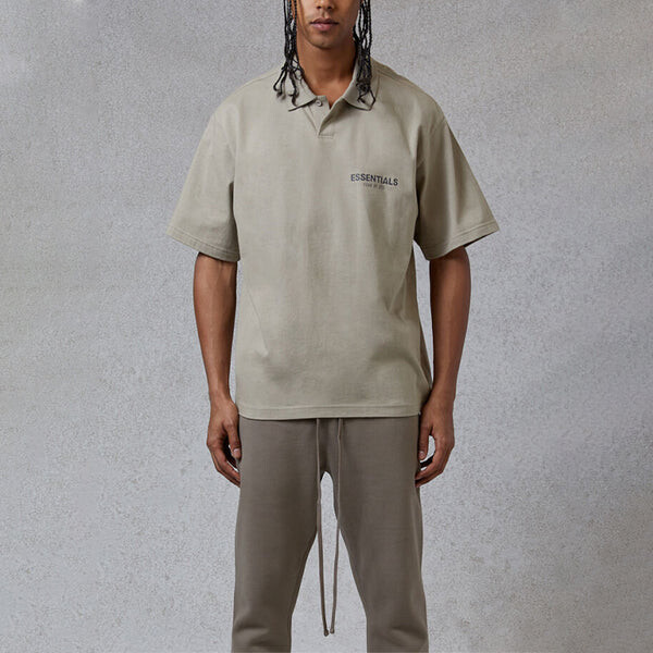 Рубашка fw20 logo polo shirt 'olive' Fear Of God Essentials, серый — фото 4
