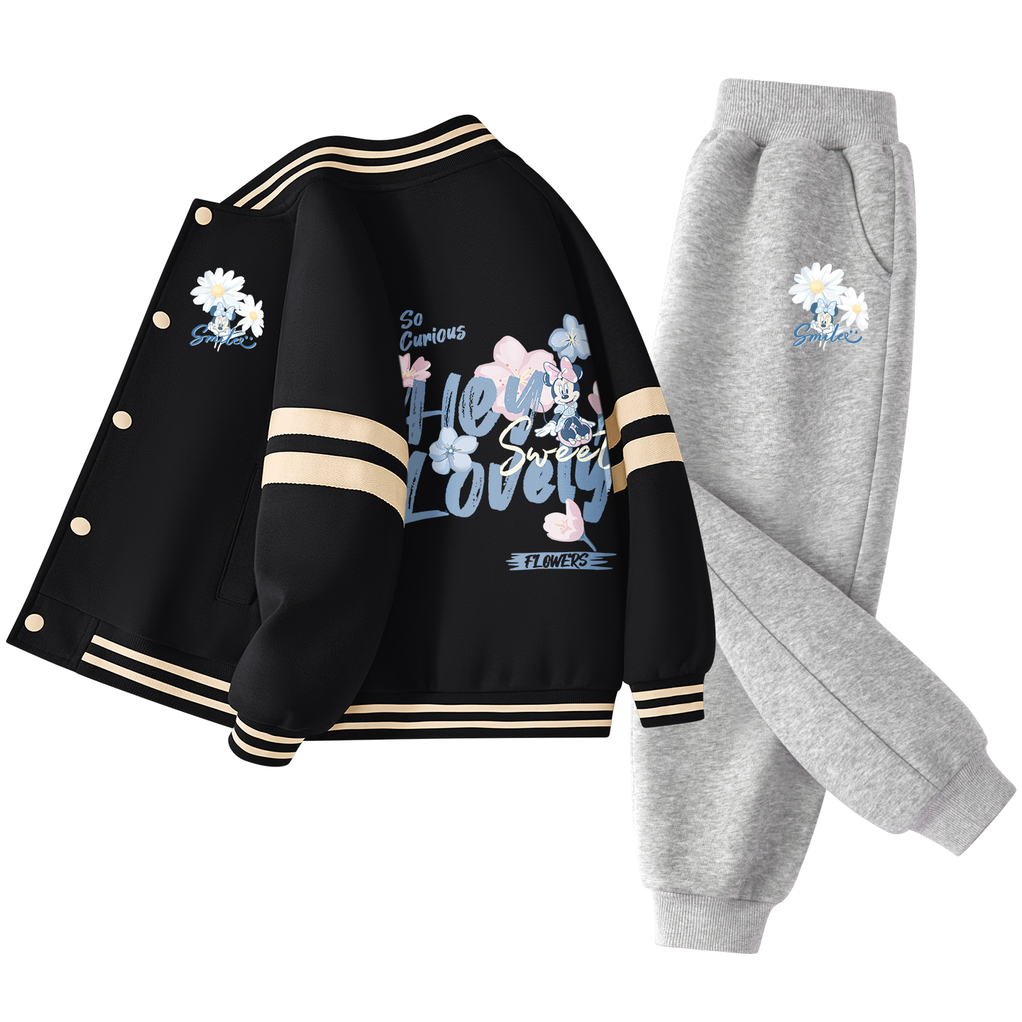 

Детская повседневная спортивная одежда Disney, бледно-розовый