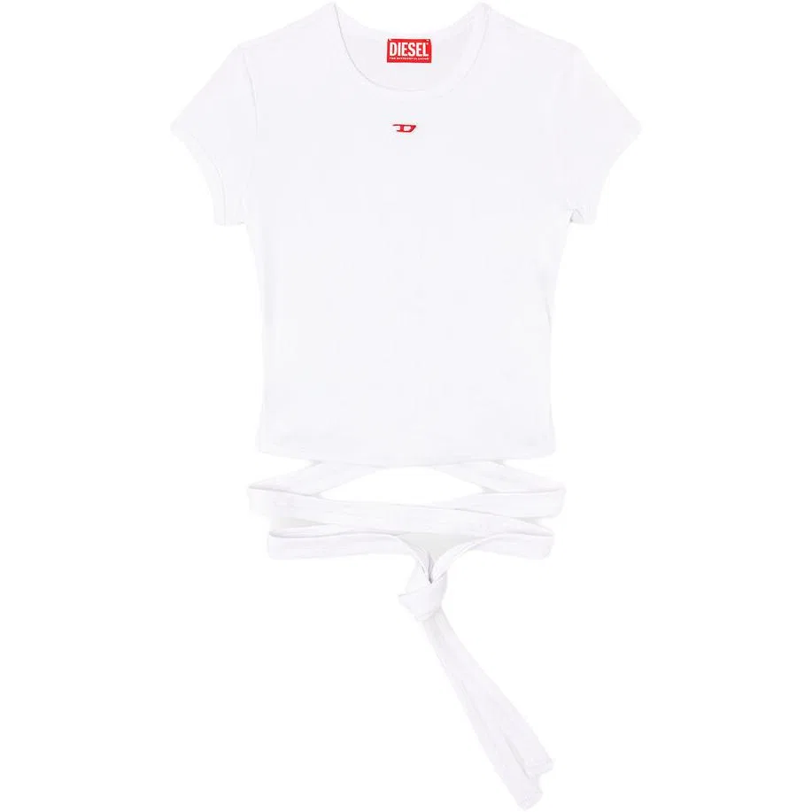 Футболка D Logo с вышивкой и завязками DIESEL, White