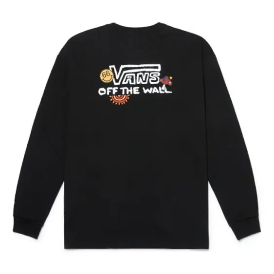 

Футболка logo long sleeve t-shirt 'black' Vans, черный