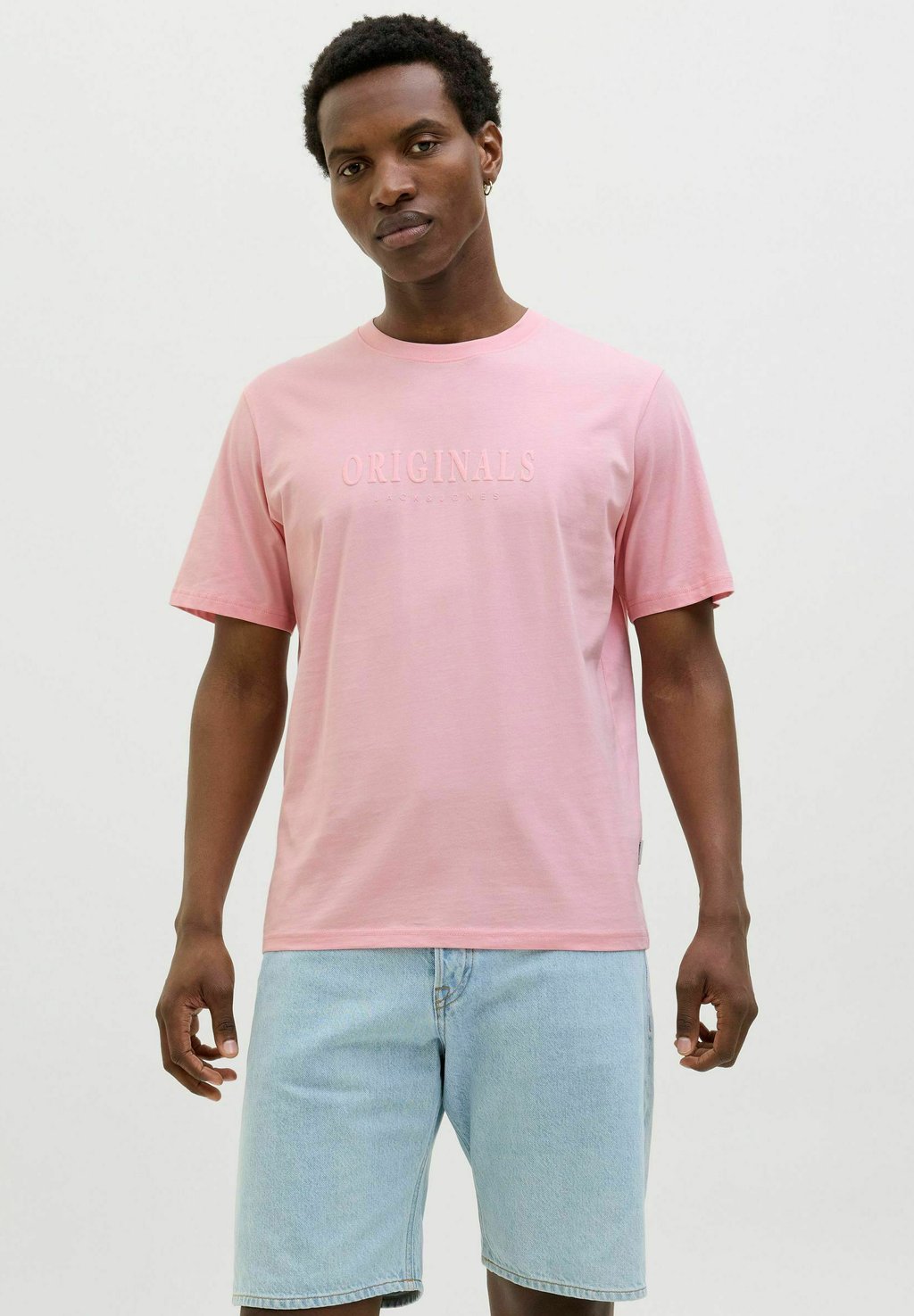 

Футболка с принтом JORFREDERIKSBERG SS CREW NECK NOOS Jack & Jones, розовый