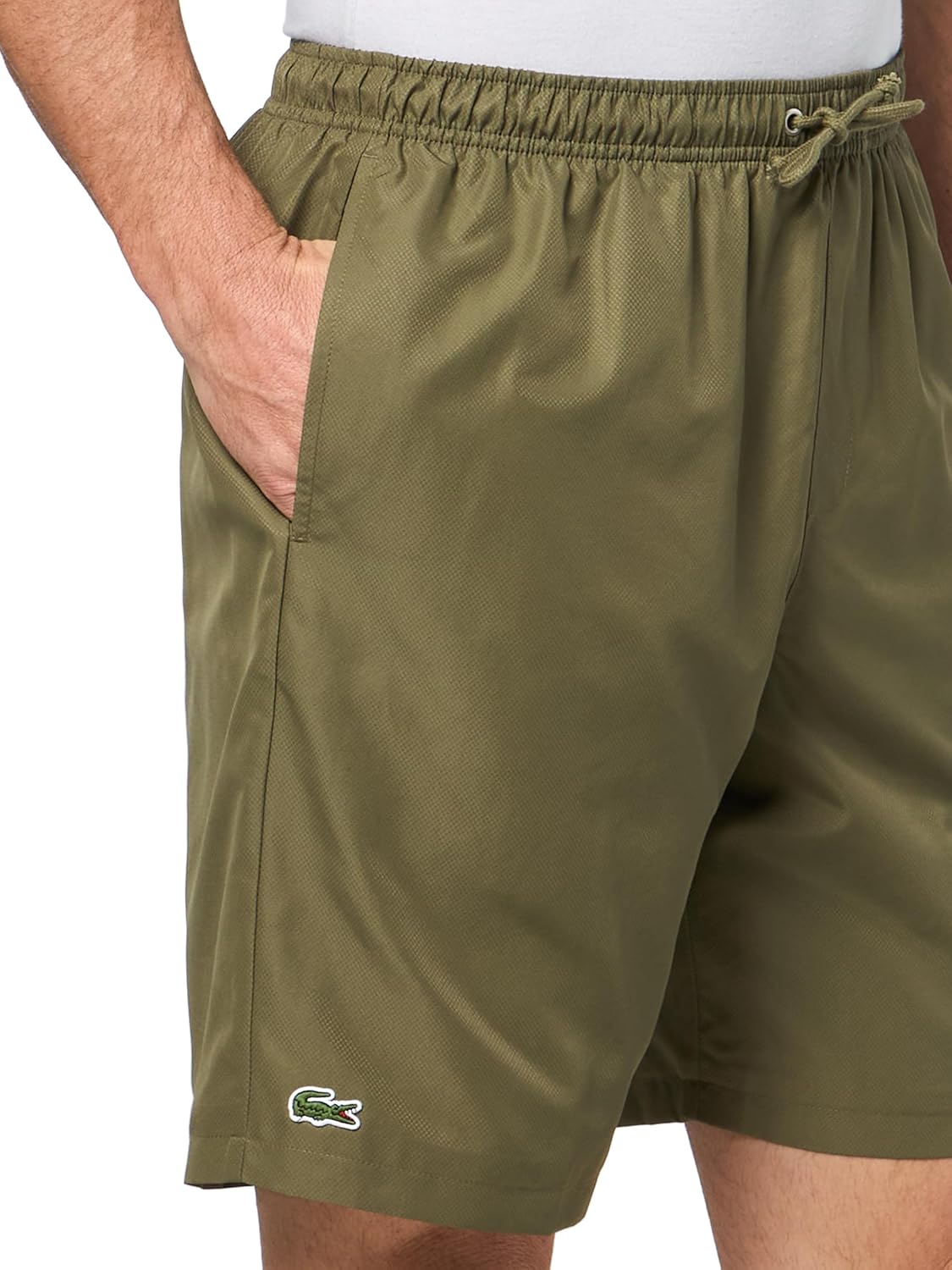Мужские спортивные теннисные шорты Lacoste с подкладкой, Olive — фото 3