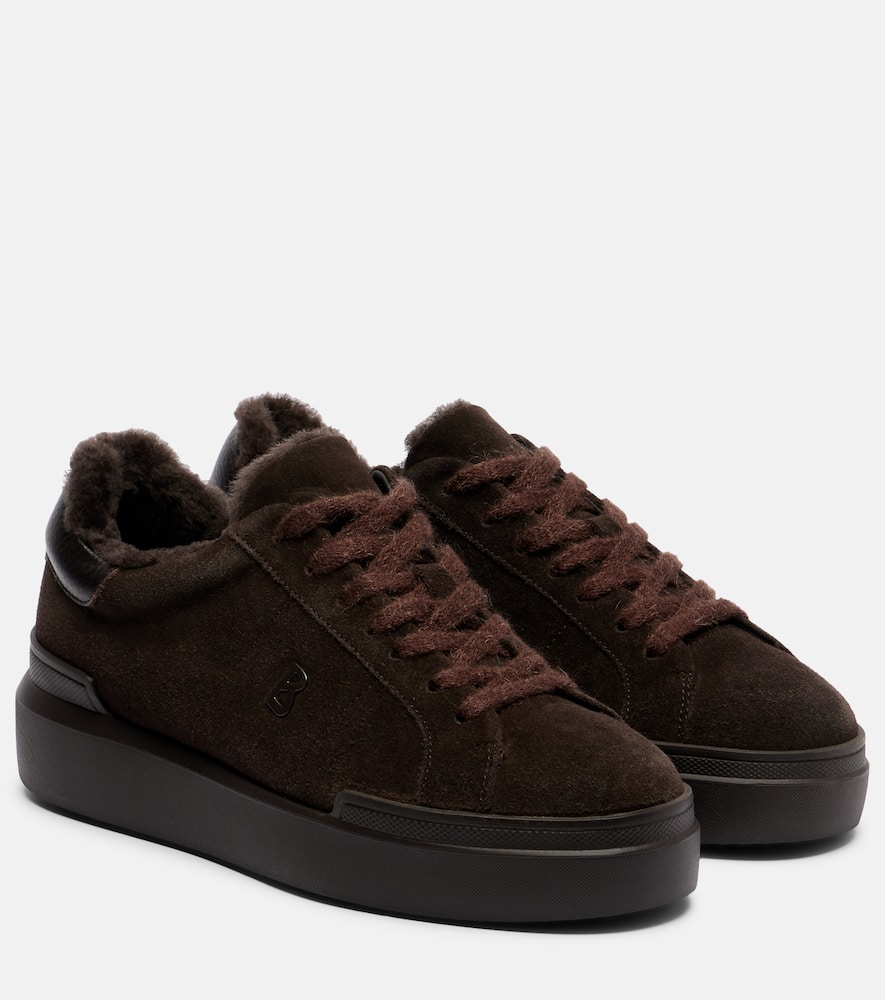 Голливуд 32 кеды из замши с овчиной Bogner, Dark Brown