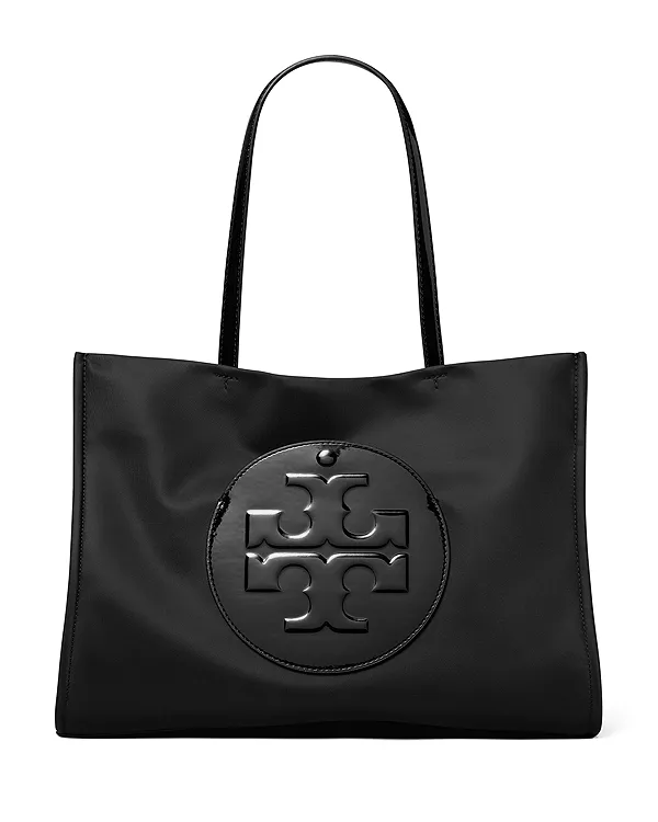 

Маленькая сумка-тоут Ella из лакированной кожи Tory Burch, черный