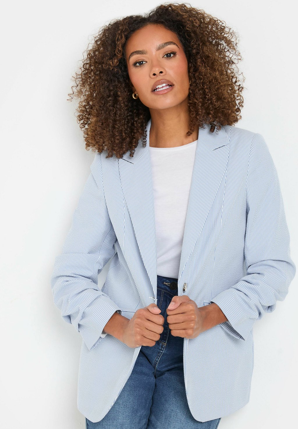 

Короткое пальто STRIPE SEERSUCKER M&Co, светло-голубой