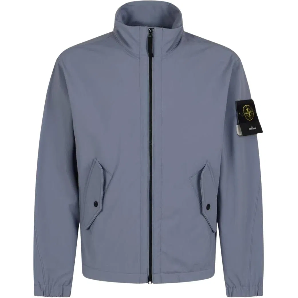 Куртка с высоким воротником на молнии Stone Island Air Force Blue