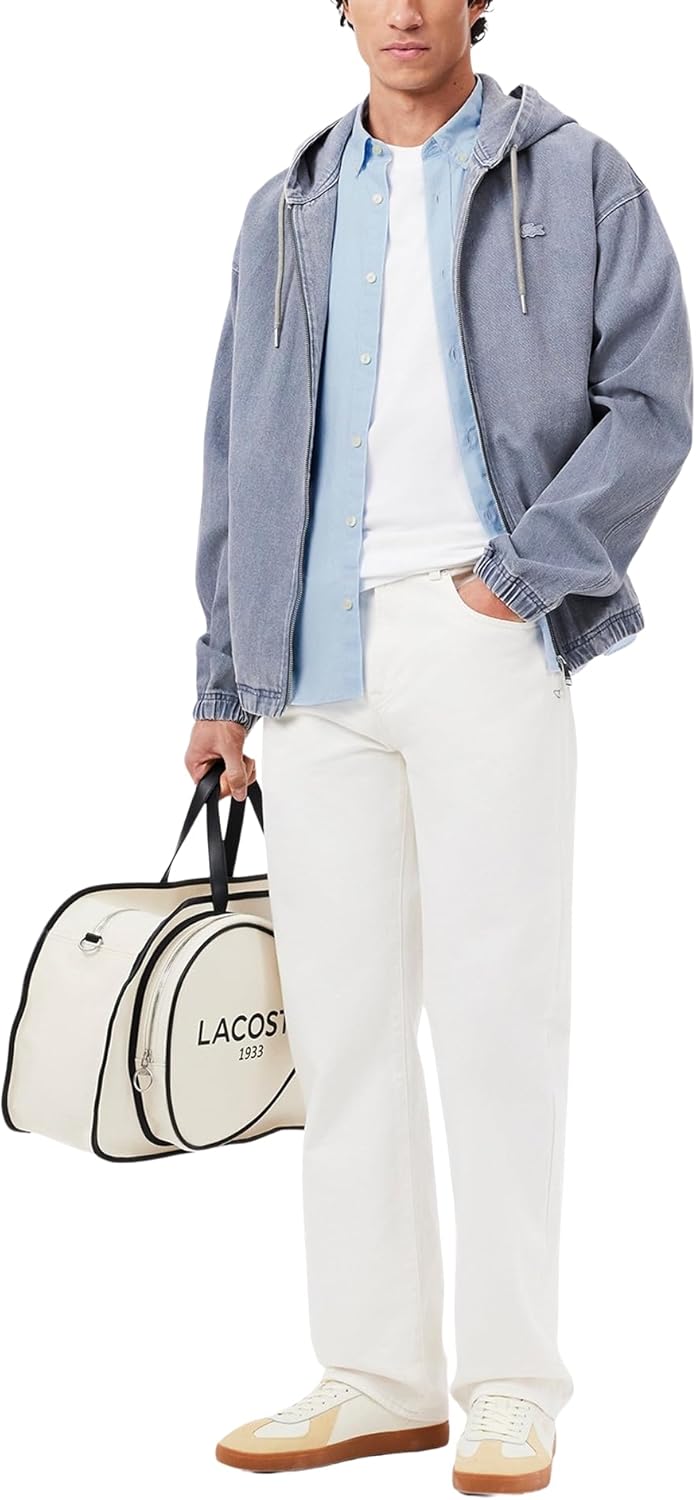 Lacoste мужская рубашка с коротким рукавом, клетка, regular fit, White/Overview Gingham — фото 4
