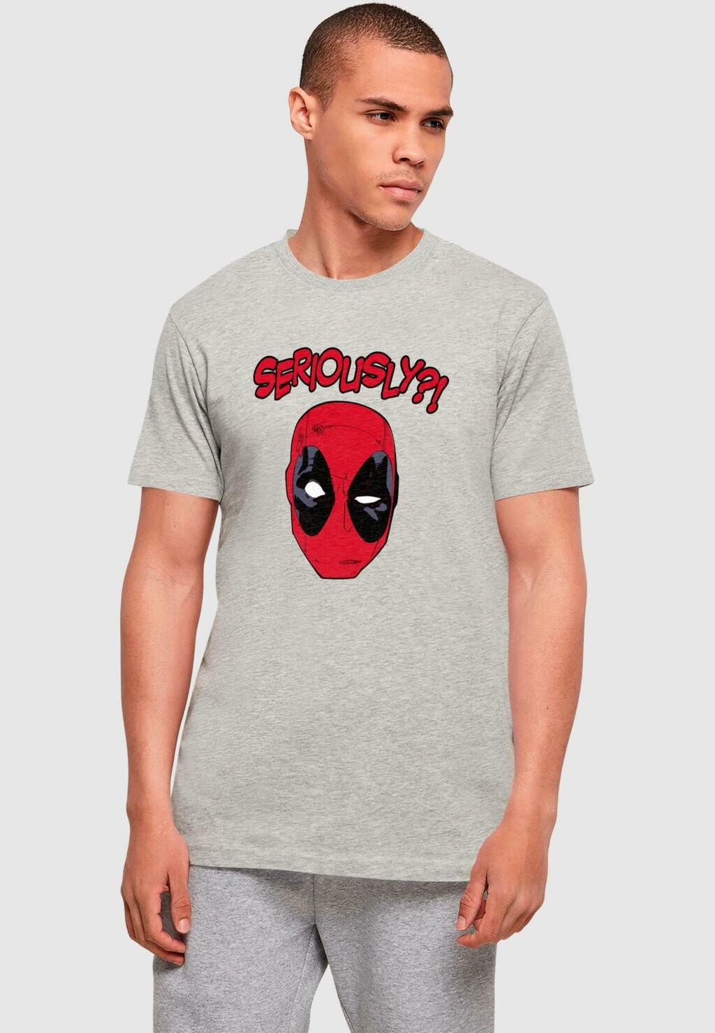 

Футболка с принтом DEADPOOL SERIOUSLY ABSOLUTE CULT, светло-серый