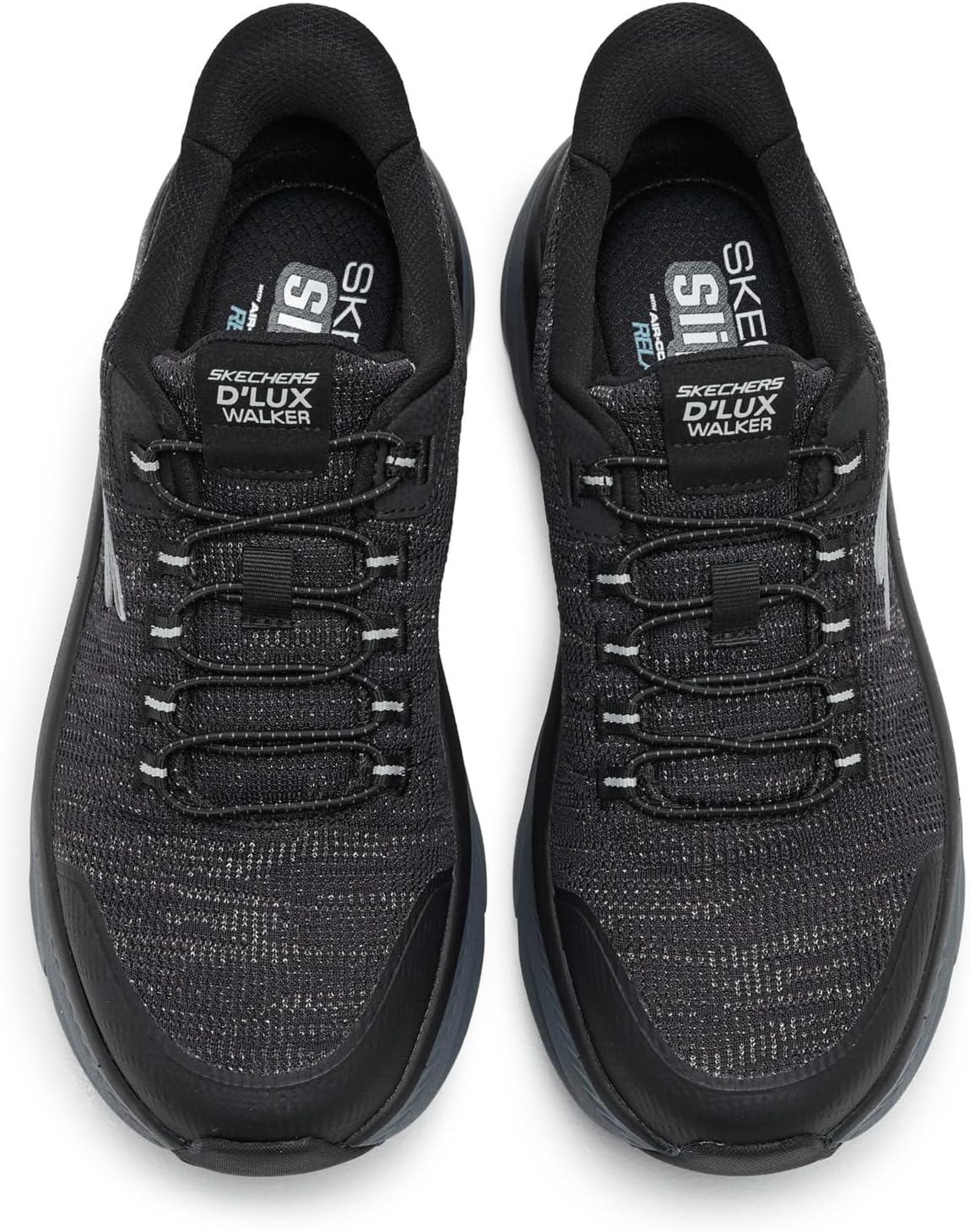 Мужские кроссовки Skechers D'lux Walker 3.0 Drevven с удобной посадкой без шнурков, черный/угольный — фото 2
