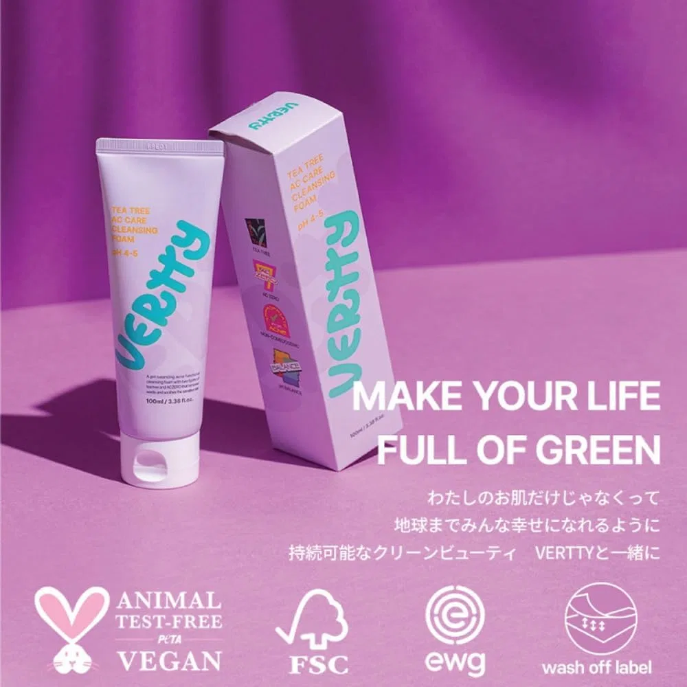 Пенка для умывания — Vertty Berti Tree AC Care Cleansing Foam, 100 мл — фото 2