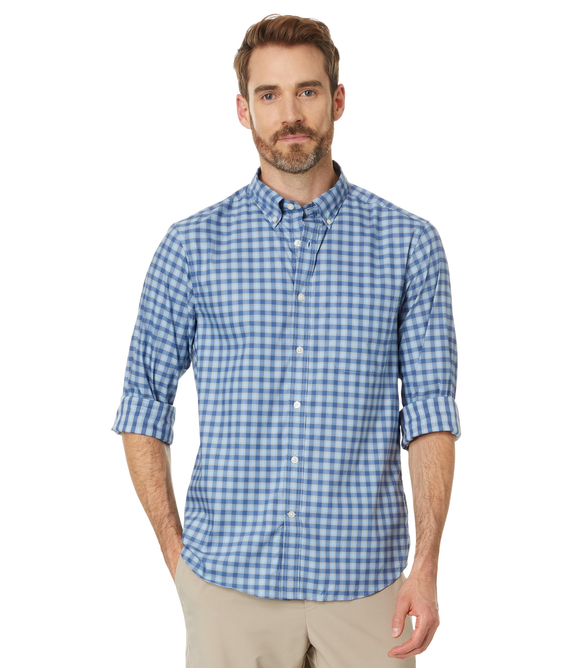 

Рубашка Vineyard Vines Plaid On-The-Go Brrr Shirt, цвет Moonshine Plaid