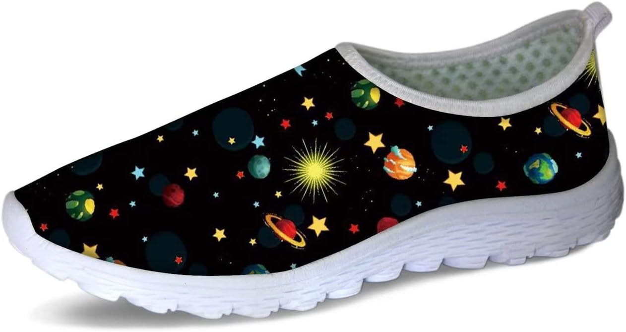 

Мужские кроссовки Forchrinse Green Palm Leaves, легкие, без шнурков, дышащие, для работы, спортзала и путешествий, Colorful Planet Galaxy