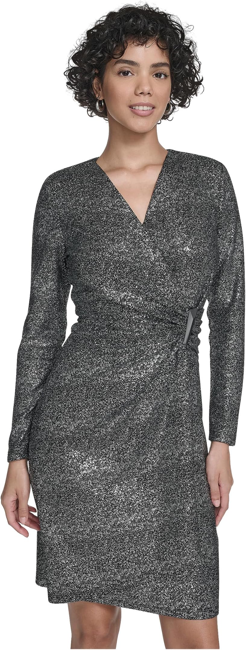 

Женское трикотажное платье с блестками Calvin Klein, Black/Silver