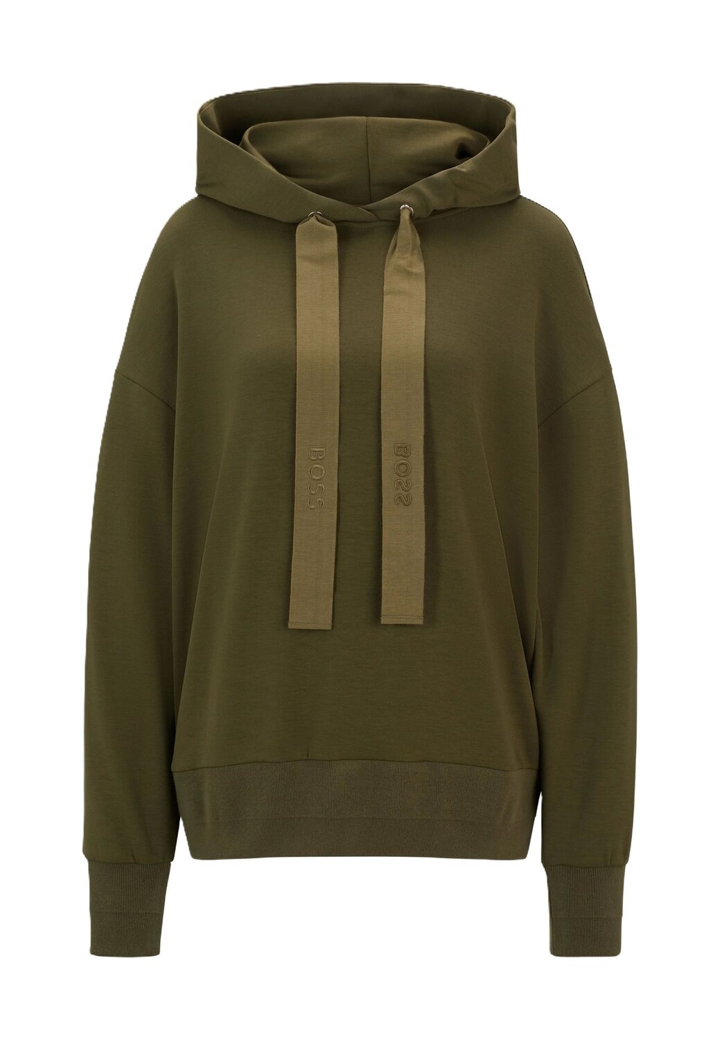 

Худи, капюшон на шнурке, женский BOSS Orange, цвет 303 Dark Green