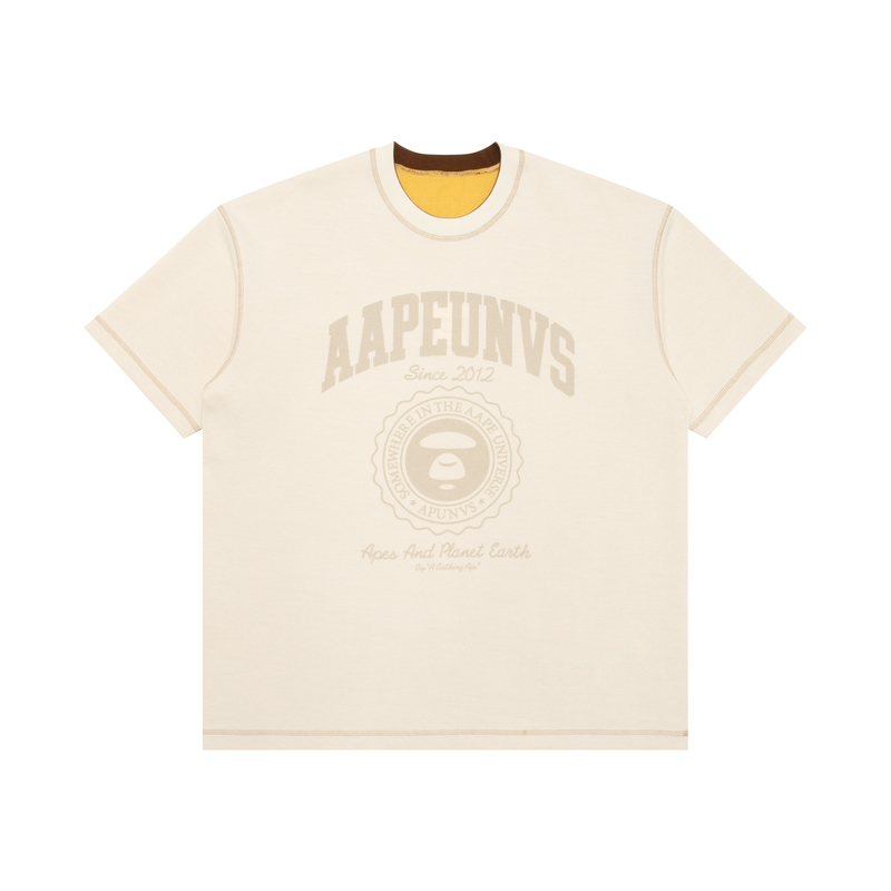 

Футболка *A Bathing APE с принтом реверсивная Aape, Ecru Ivx