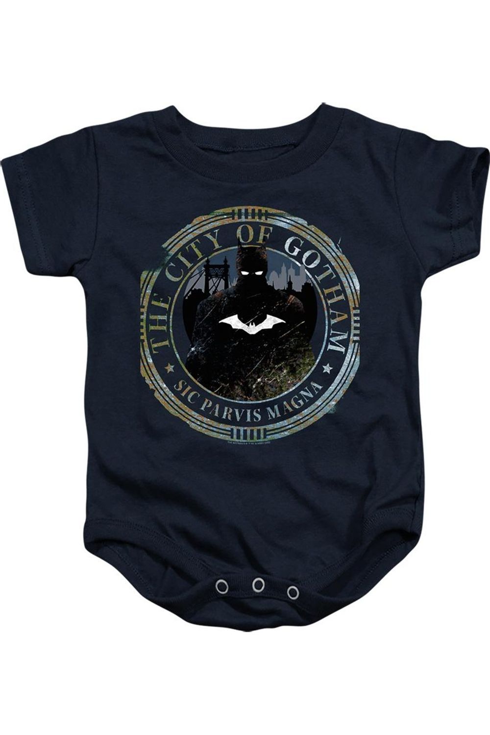 

Детский комбинезон "Бэтмен" (2022) с изображением эмблемы Готэма Gildan, темно-синий