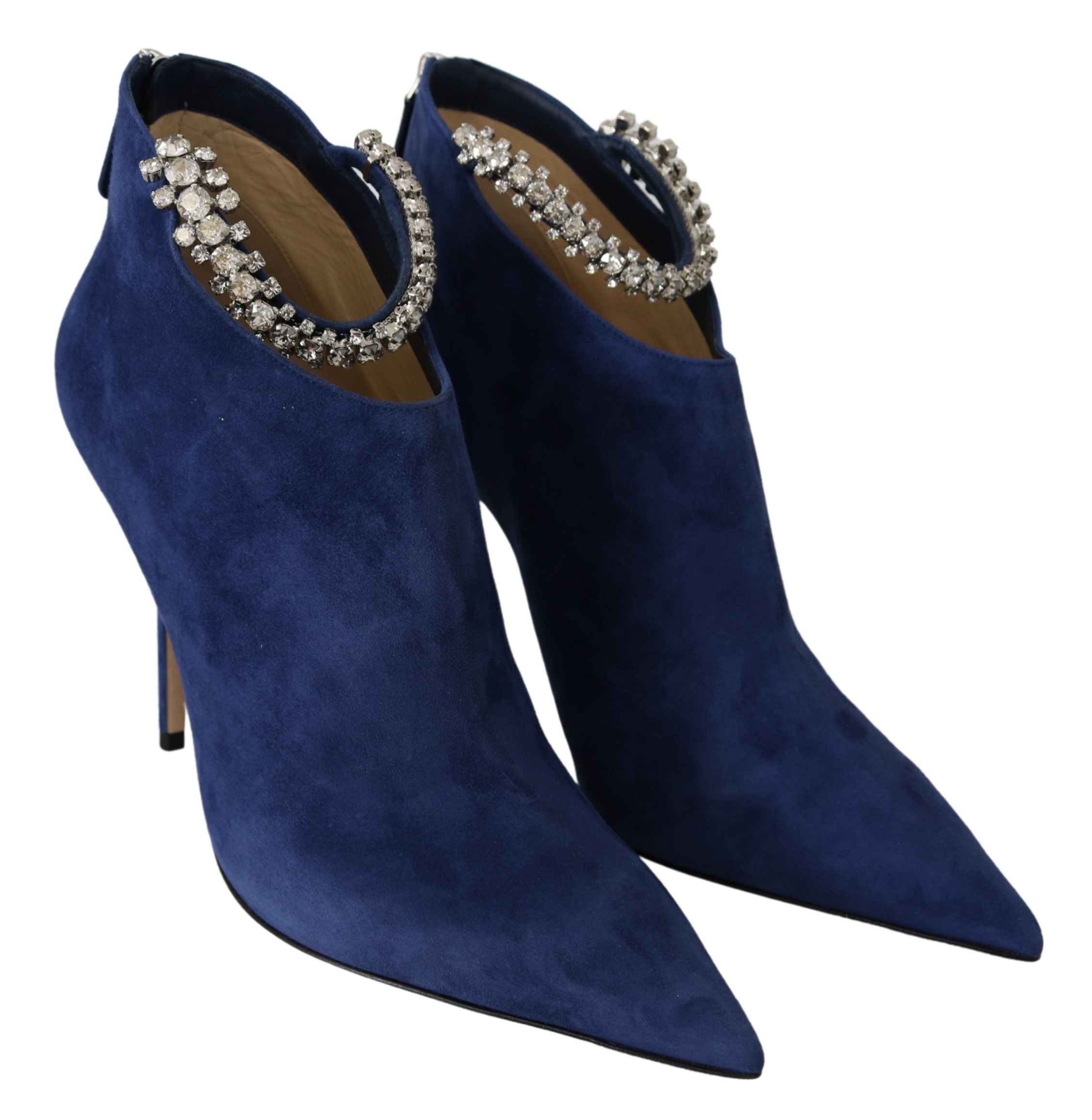 Женские сапоги Jimmy Choo Pop с ремешком из кристаллов на каблуке, синий — фото 2