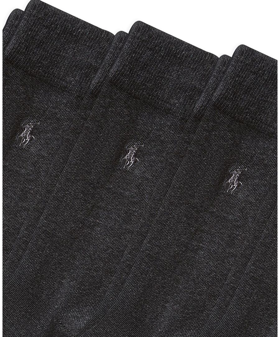 Мужские плоские вязаные носки для брюк и брюк, 4 шт в упаковке Polo Ralph Lauren, Charcoal — фото 2