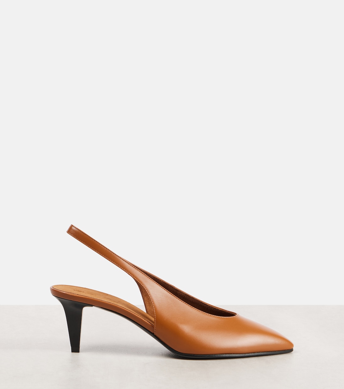 Ребекка кожаные туфли-лодочки на ремешке Loro Piana, Saddle Brown — фото 4