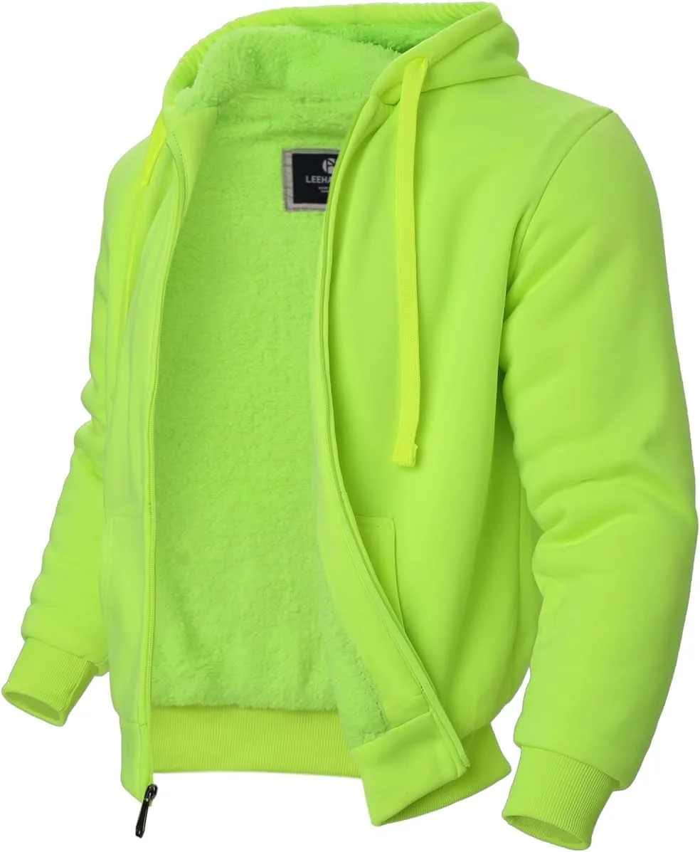 

LeeHanTon мужская толстовка с подкладкой из шерпы, теплая флисовая кофта на молнии