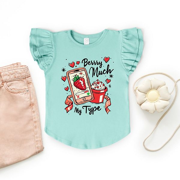 Футболка с принтом "Berry much my type strawberry" и рукавами-крылышками The Juniper Shop, Ballerina — фото 4