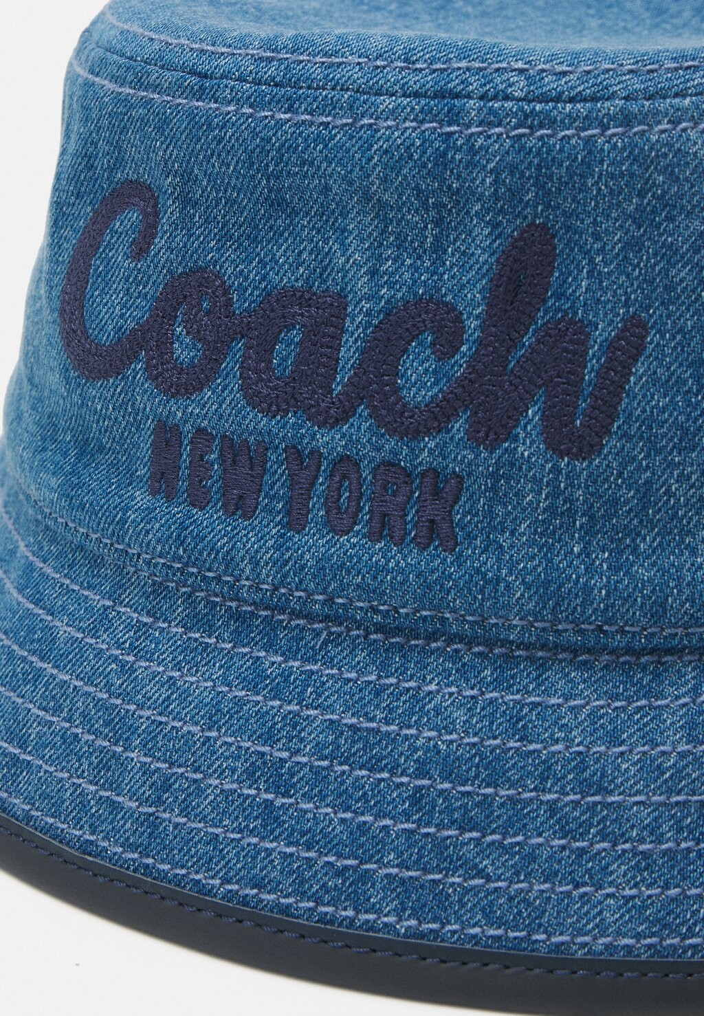 

Шляпа Embroidered Bucket Coach, синий деним
