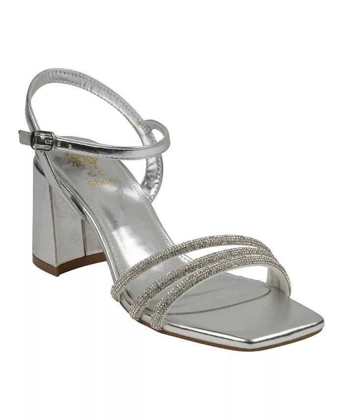 

Женские босоножки Tyra на блочном каблуке с украшением GC Shoes, серый