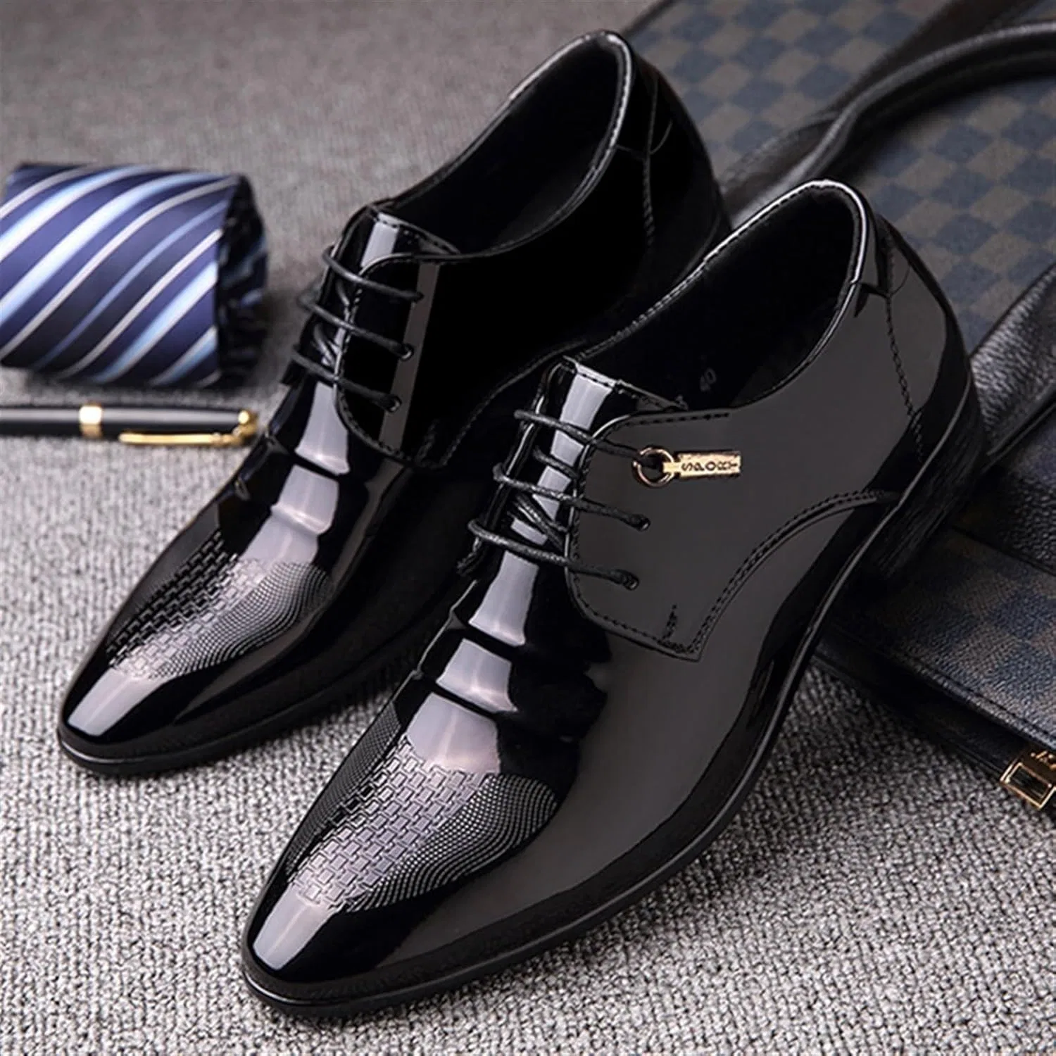 Туфли кожаные формальные Loafers Black EXAMEEEU — фото 3