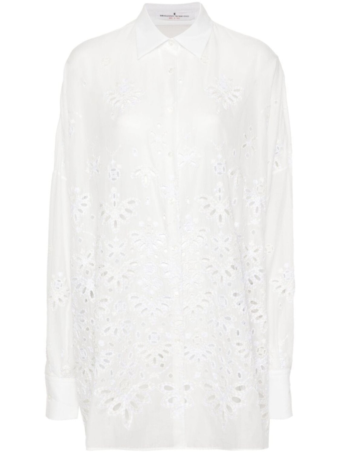 

Ermanno Scervino рубашка с английской вышивкой, белый