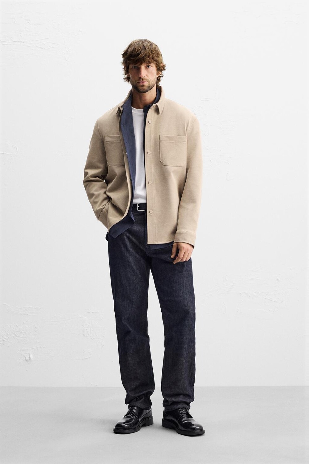 

Комфортная верхняя рубашка ZARA, кэмел
