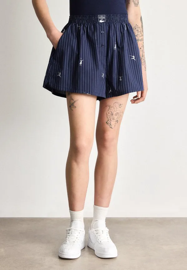 Шорты Lacoste Navy Blue/White, полоска, хлопок