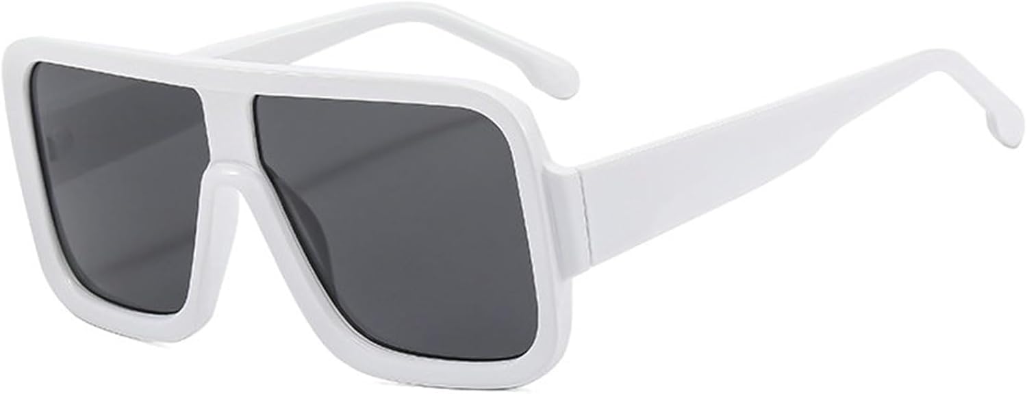 

Модные большие квадратные солнцезащитные очки Helena для женщин и мужчин в стиле ретро с массивной оправой, солнцезащитные очки 90-х годов с защитой от УФ-излучения, S65, White