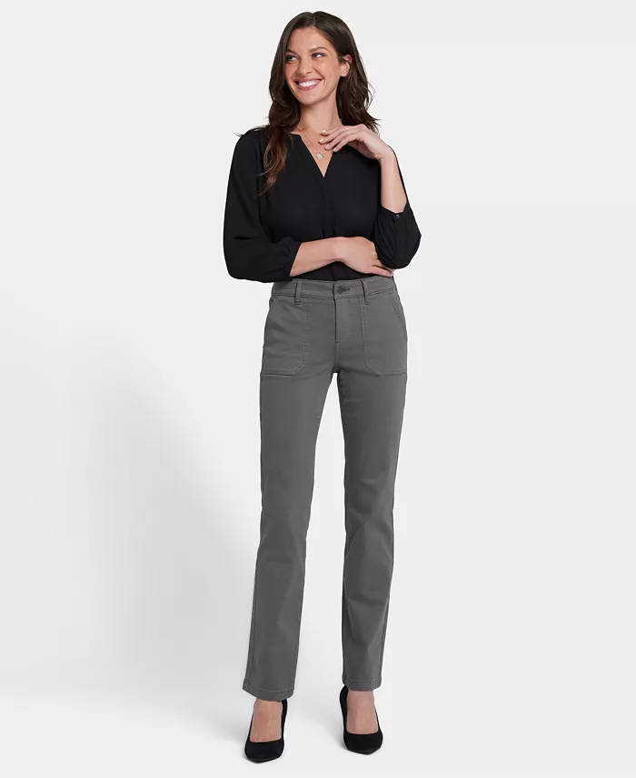 

Женские джинсы Marilyn Straight Utility с карманами NYDJ, зеленый